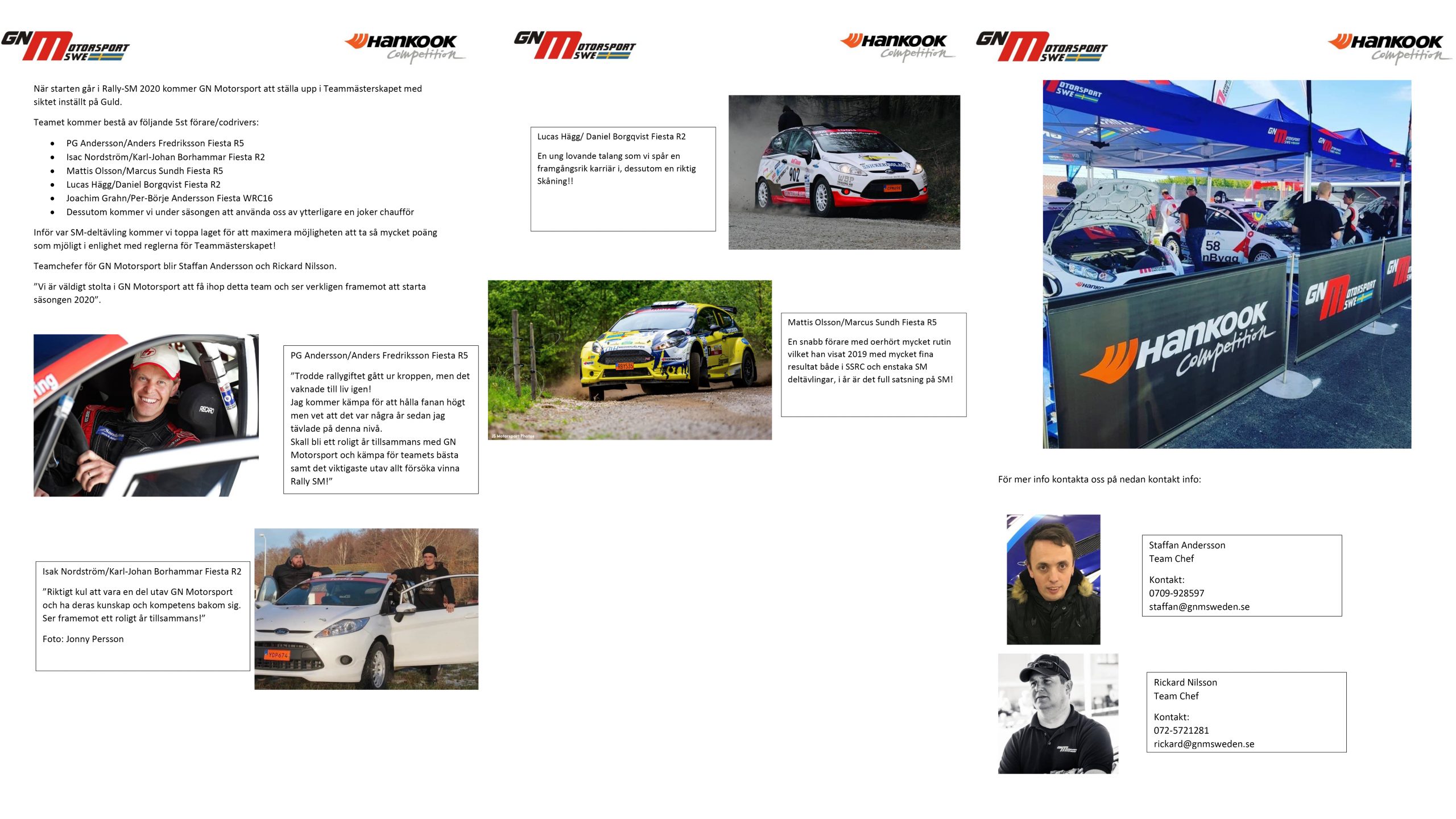 gn motorsport presenterar sitt nya rallyteam inf&ouml;r 2020